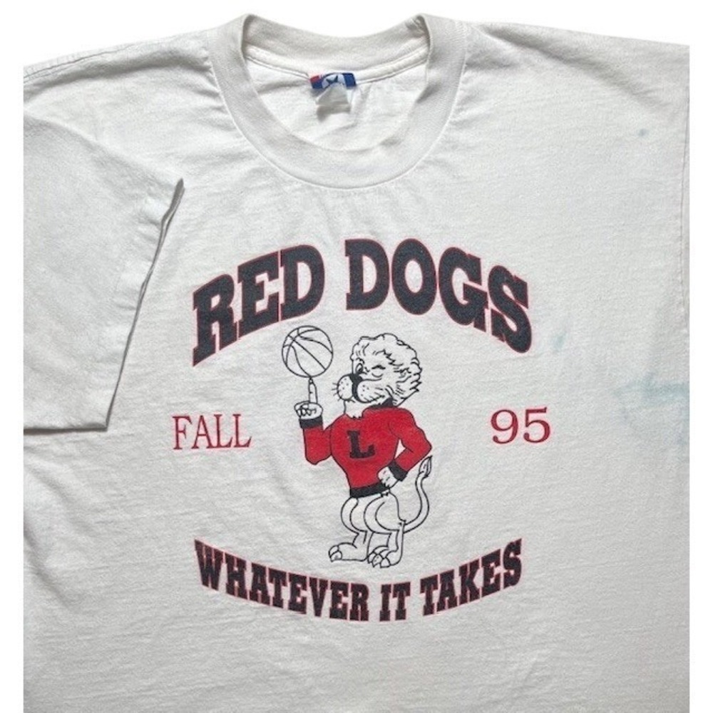 Converse Vintage Mens SZ L Red Dogs 95' Basketball Fall CONS T Shirt-1172